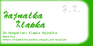 hajnalka klapka business card